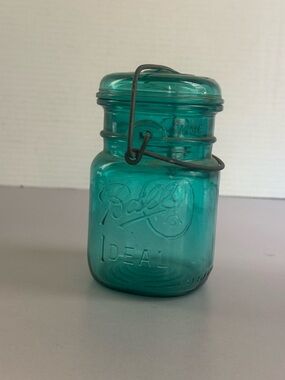 Ball Ideal Aqua Glass Storage Jar with Wire Bail Lid